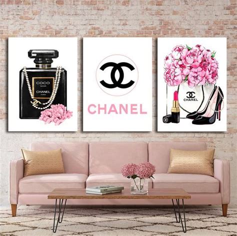 chanel black and white wall decor|chanel wall art canvas.